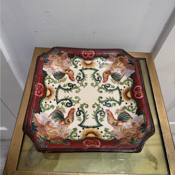 Vintage Hua Ping Tang Zhi Chinese Hand Painted Plate Rooster Design - Picture 3 of 7